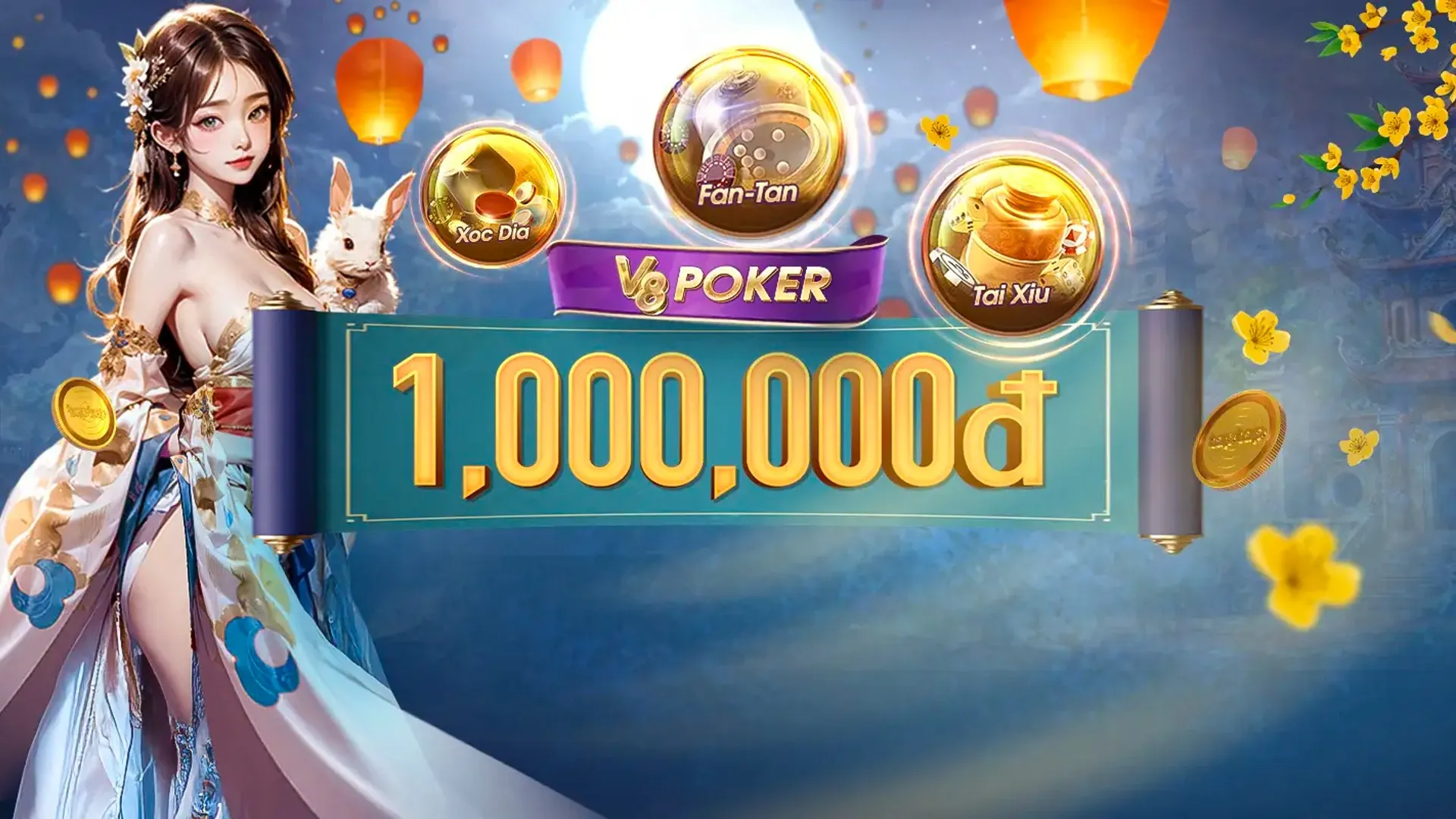 Hình ảnh banner ưu đãi độc quyền 32win11 với tiền vàng và hiệu ứng ánh sáng rực rỡ